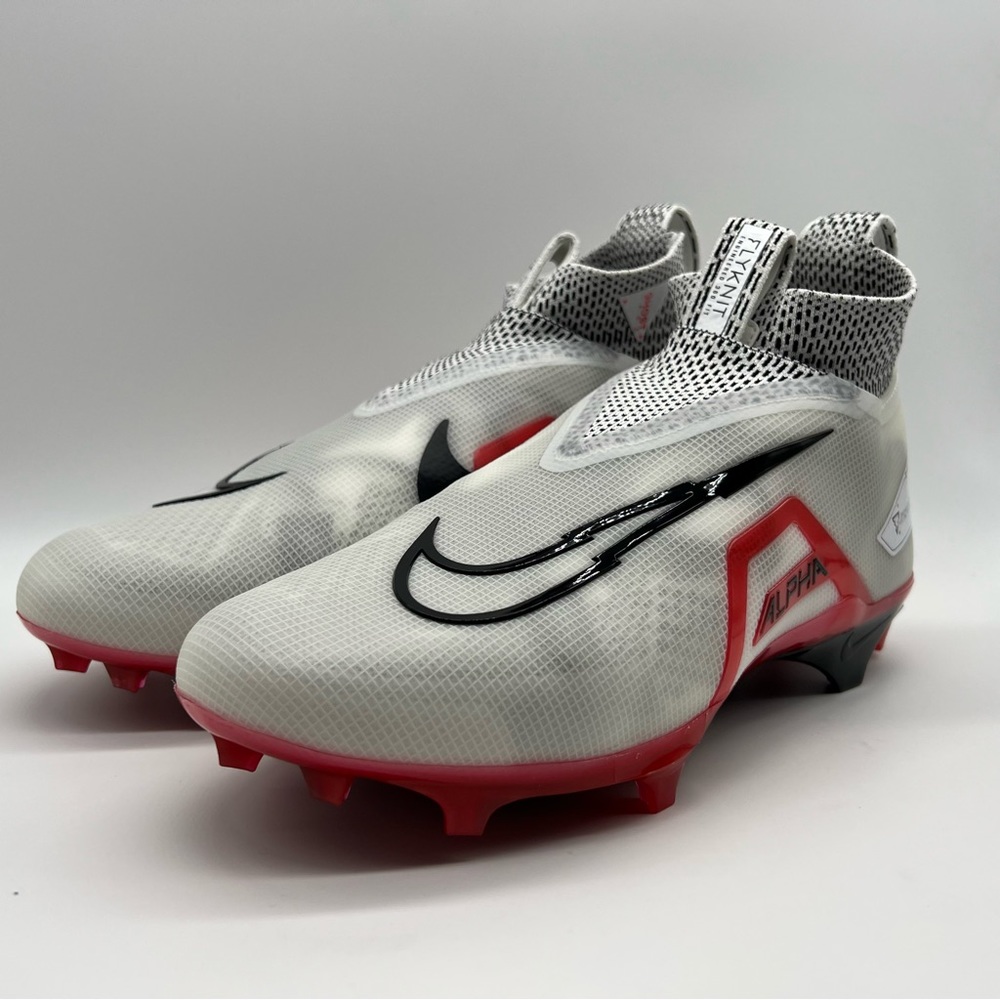 Nike Alpha Menace Elite 3 White Black Red Football Cleats CT6648-103